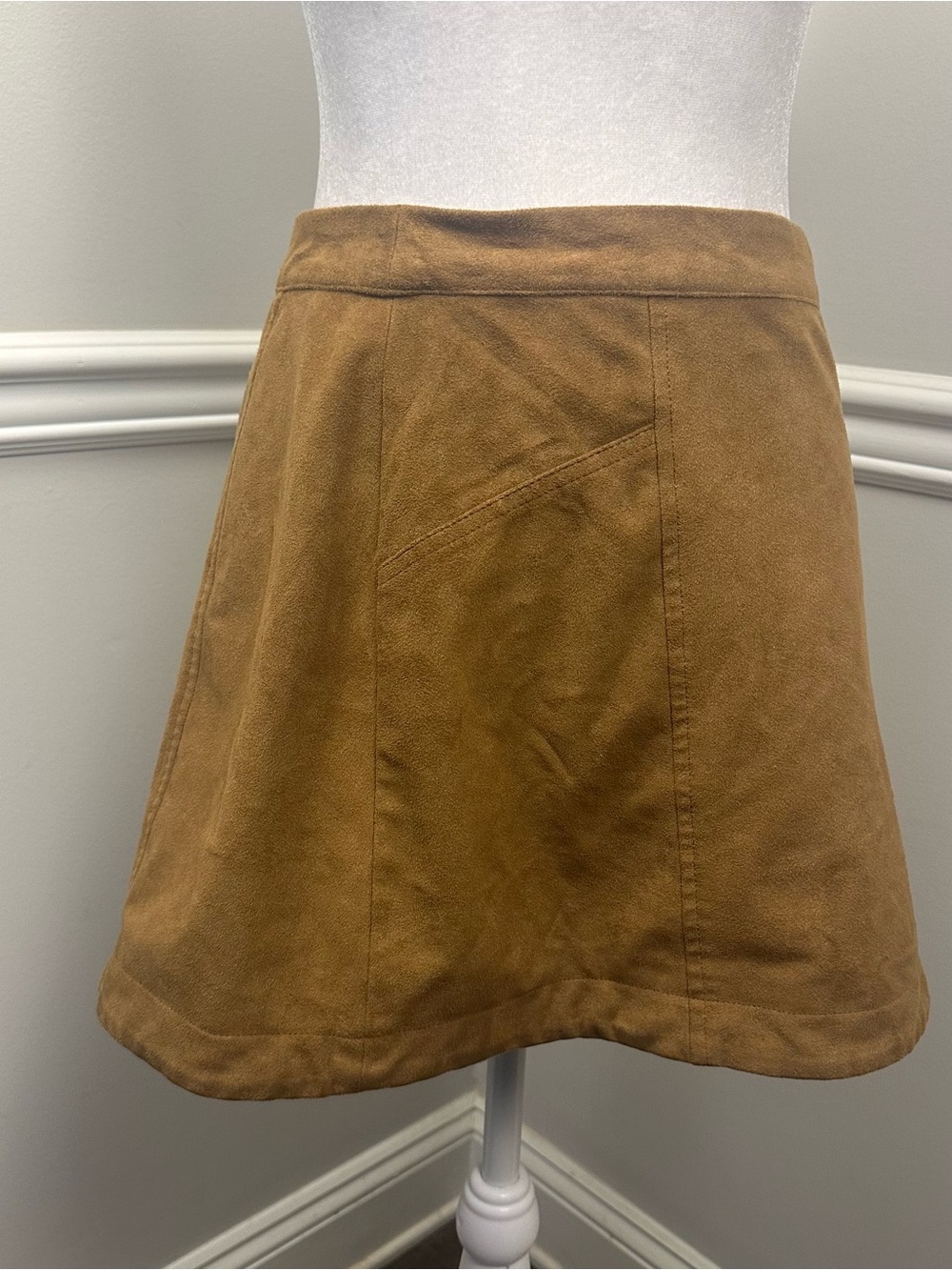 Abercrombie & Fitch Faux Suede A-Line Mini Skirt in Brown 2